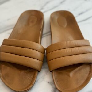 ♥️ Beatrice Valenzuela Leather Slides 36 6 Sand Sandalia Perfect for Summer! ♥️